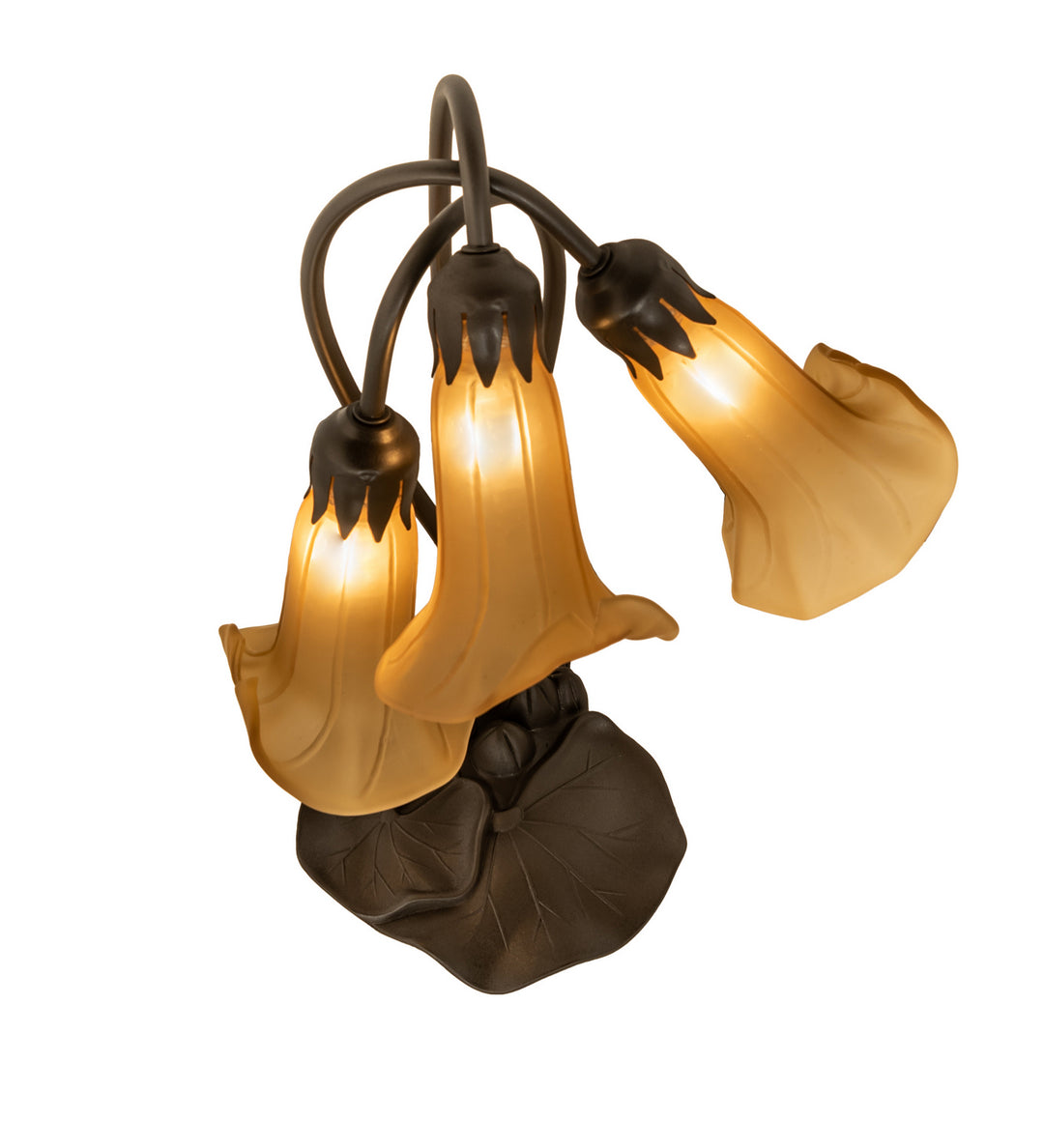 Meyda Tiffany Lighting 251683 Amber Three Light Table Lamp Lamp Bronze / Dark