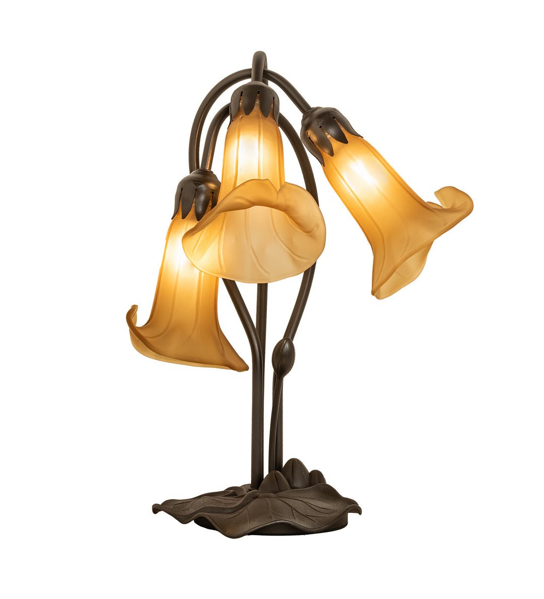 Meyda Tiffany Lighting 251683 Amber Three Light Table Lamp Lamp Bronze / Dark