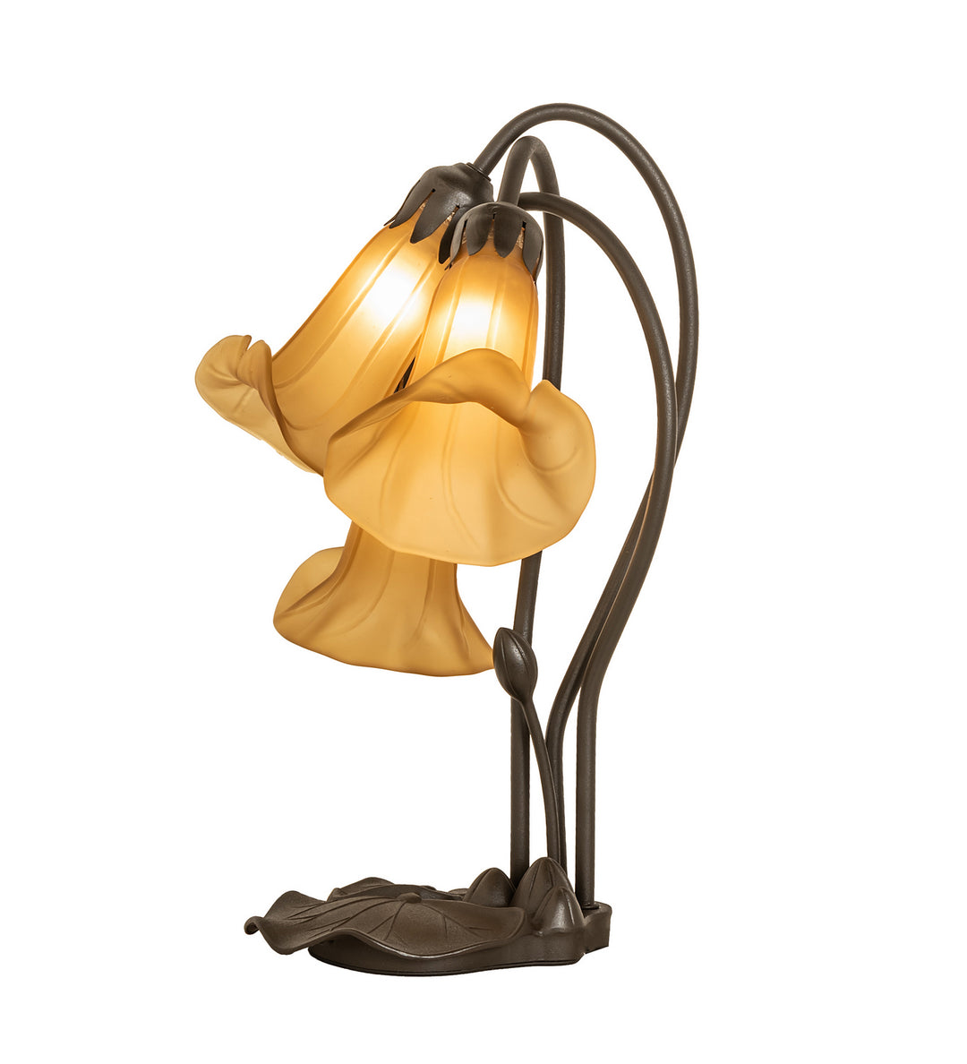 Meyda Tiffany Lighting 251683 Amber Three Light Table Lamp Lamp Bronze / Dark