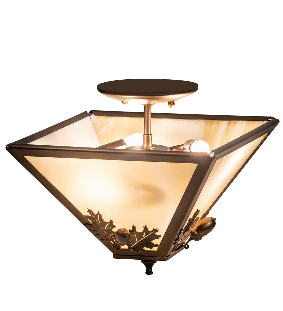 Meyda Tiffany Oak Leaf & Acorn 252002 Ceiling Light - Antique Copper,Burnished