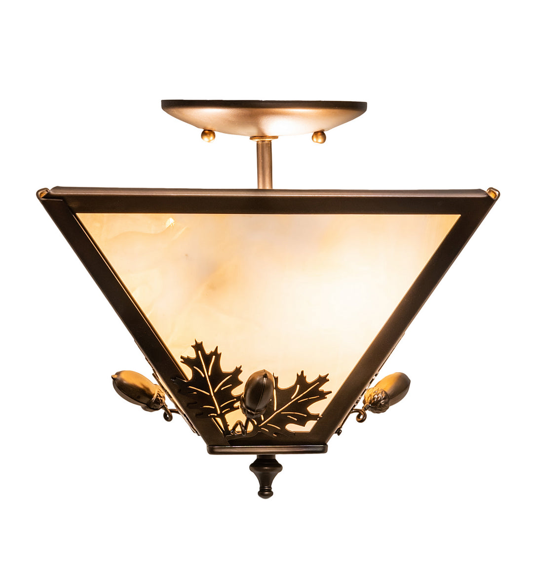 Meyda Tiffany Oak Leaf & Acorn 252002 Ceiling Light - Antique Copper,Burnished