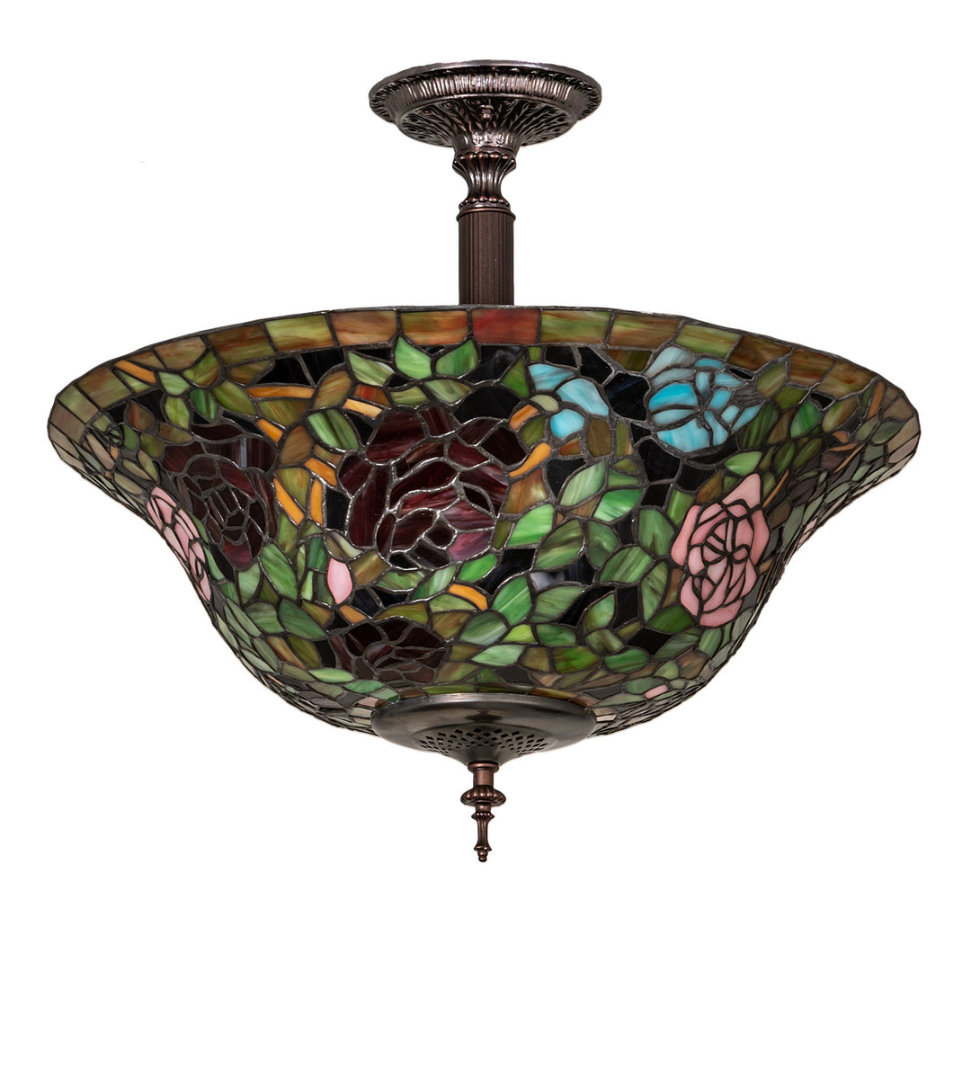 Meyda Tiffany Tiffany Rosebush 253925 Ceiling Light - Mahogany Bronze