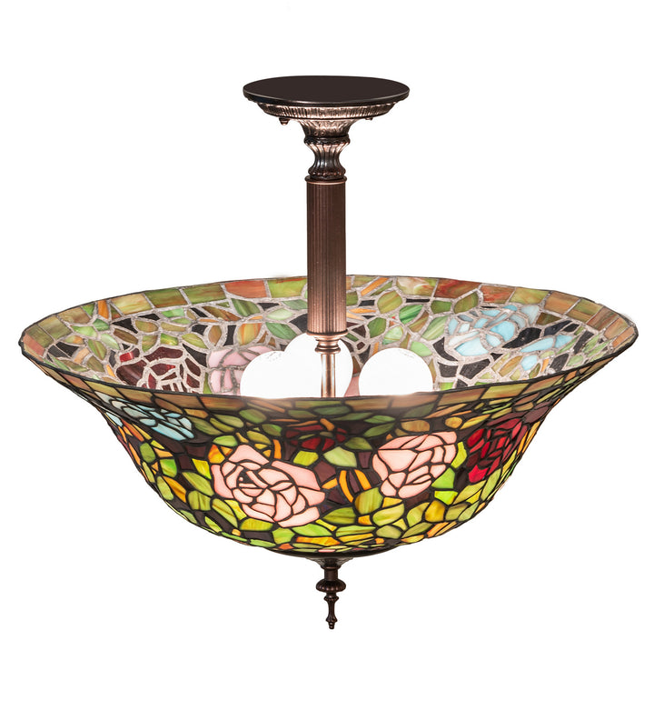 Meyda Tiffany Tiffany Rosebush 253925 Ceiling Light - Mahogany Bronze