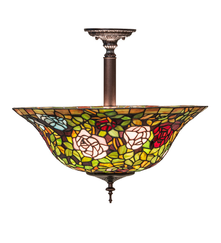 Meyda Tiffany Tiffany Rosebush 253925 Ceiling Light - Mahogany Bronze