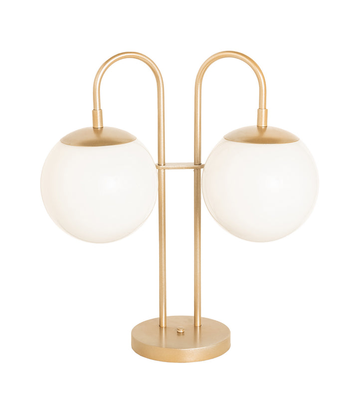 Meyda Tiffany Lighting 254472 Bola Two Light Table Lamp Lamp Gold, Champ, Gld Leaf