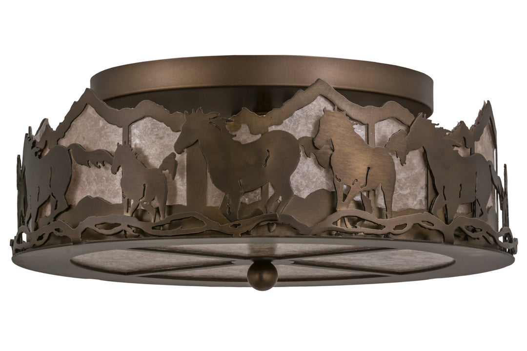 Meyda Tiffany Running Horses 254703 Ceiling Light - Antique Copper
