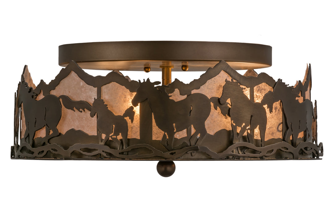 Meyda Tiffany Running Horses 254703 Ceiling Light - Antique Copper