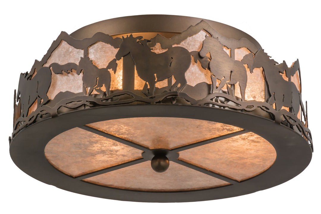 Meyda Tiffany Running Horses 254703 Ceiling Light - Antique Copper