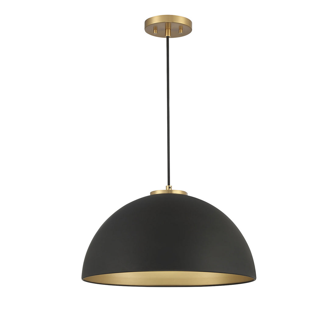 Meridian M7024MBKNB Pendant Light - Matte Black with Natural Brass