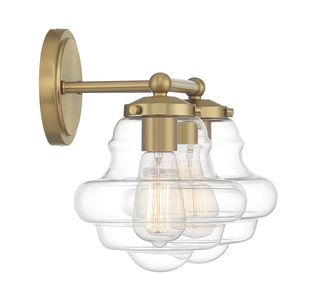 Meridian M80072NB Bath Vanity Light 17 in. wide - Natural Brass