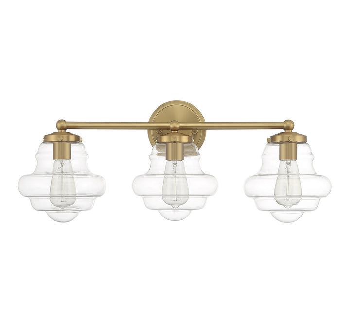 Meridian M80073NB Bath Vanity Light 26 in. wide - Natural Brass