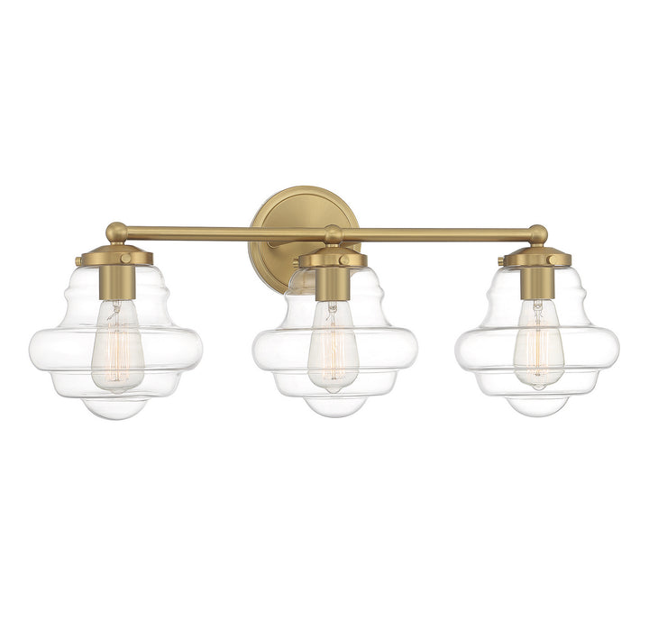 Meridian M80073NB Bath Vanity Light 26 in. wide - Natural Brass