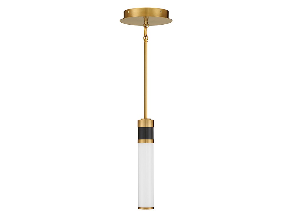Savoy House Abel 7-1643-1-143 Pendant Light - Matte Black with Warm Brass Accents