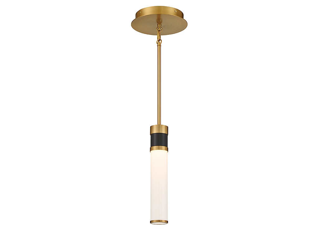 Savoy House Abel 7-1643-1-143 Pendant Light - Matte Black with Warm Brass Accents