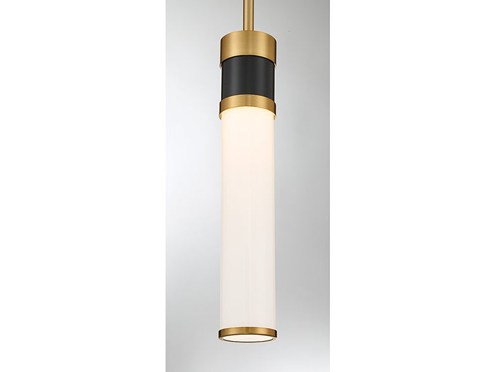 Savoy House Abel 7-1643-1-143 Pendant Light - Matte Black with Warm Brass Accents