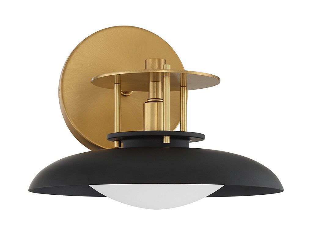 Savoy House Gavin 9-1686-1-143 Wall Sconce Light - Matte Black with Warm Brass