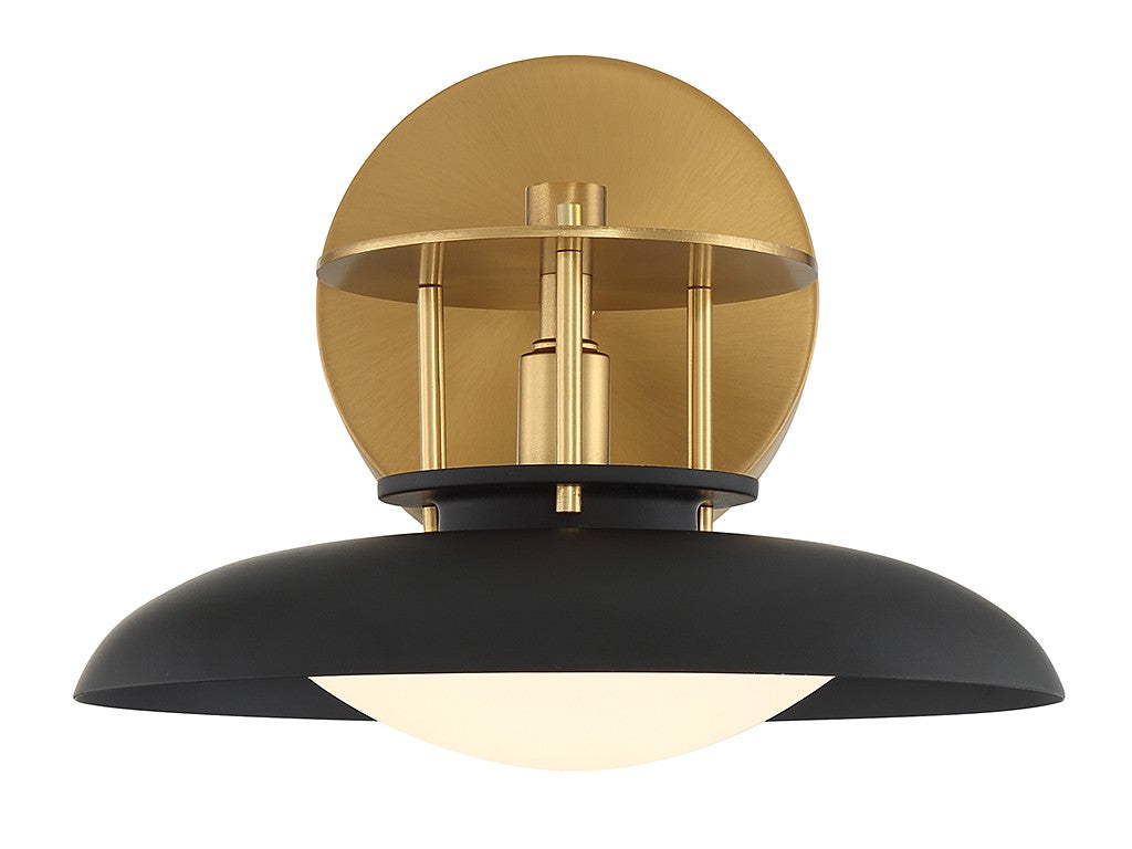 Savoy House Gavin 9-1686-1-143 Wall Sconce Light - Matte Black with Warm Brass