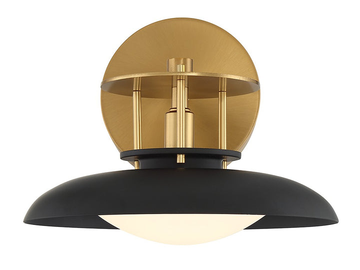 Savoy House Gavin 9-1686-1-143 Wall Sconce Light - Matte Black with Warm Brass