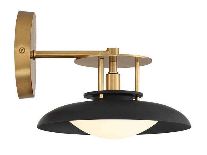 Savoy House Gavin 9-1686-1-143 Wall Sconce Light - Matte Black with Warm Brass