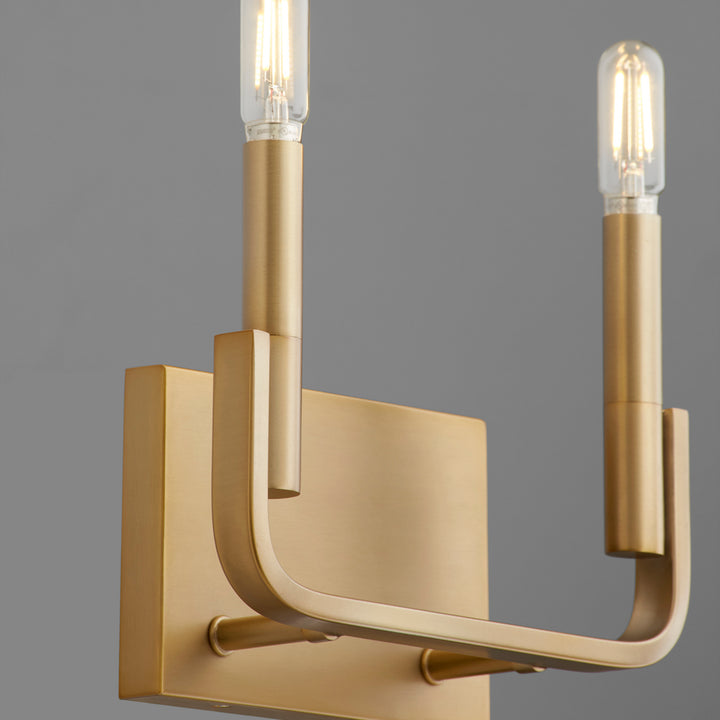 Quorum Tempo 5210-2-80 Wall Sconce Light - Aged Brass