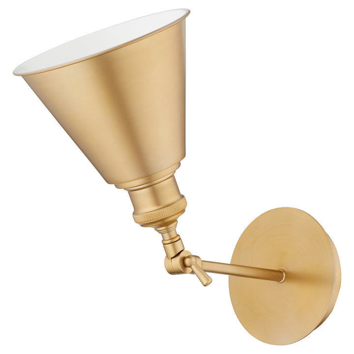 Quorum Metal Cone 5390-80 Wall Sconce Light - Aged Brass