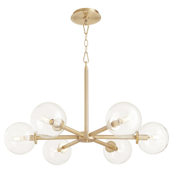 Quorum Rovi 6132-6-80 Chandelier Light - Aged Brass