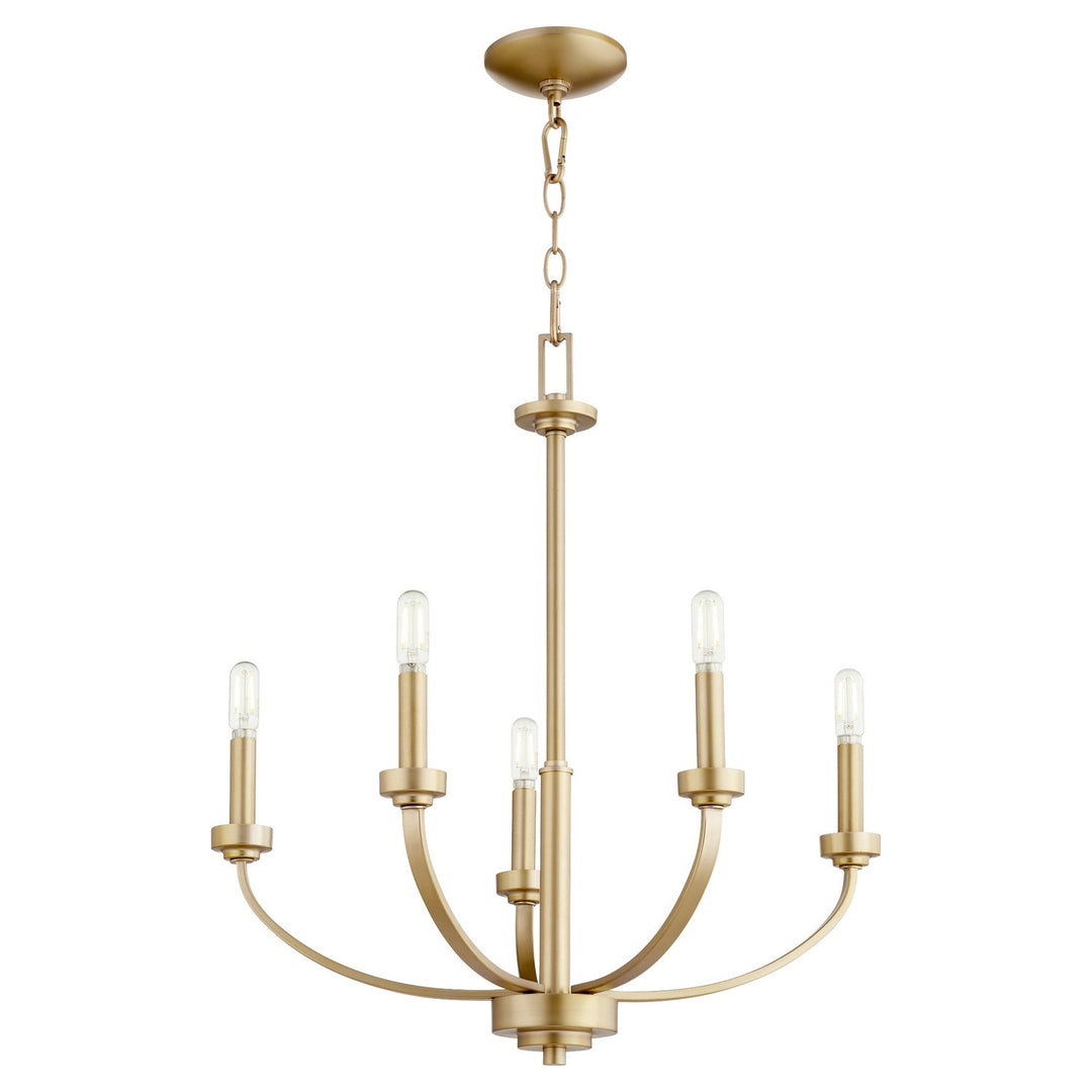 Quorum Reyes 6160-5-80 Chandelier Light - Aged Brass