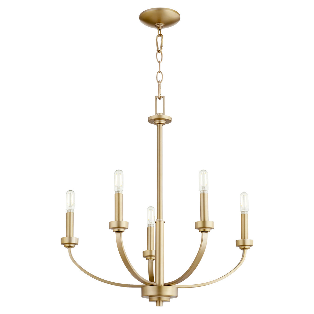 Quorum Reyes 6160-5-80 Chandelier Light - Aged Brass