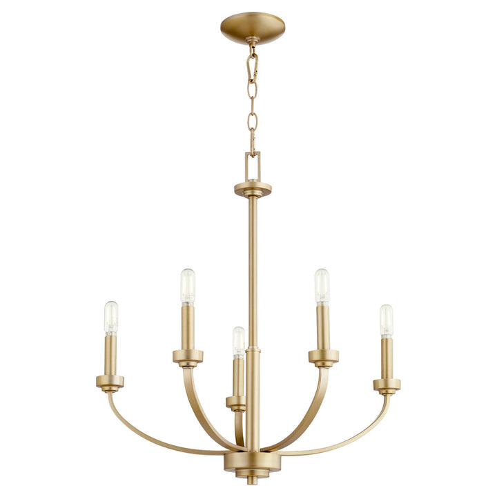 Quorum Reyes 6160-5-80 Chandelier Light - Aged Brass