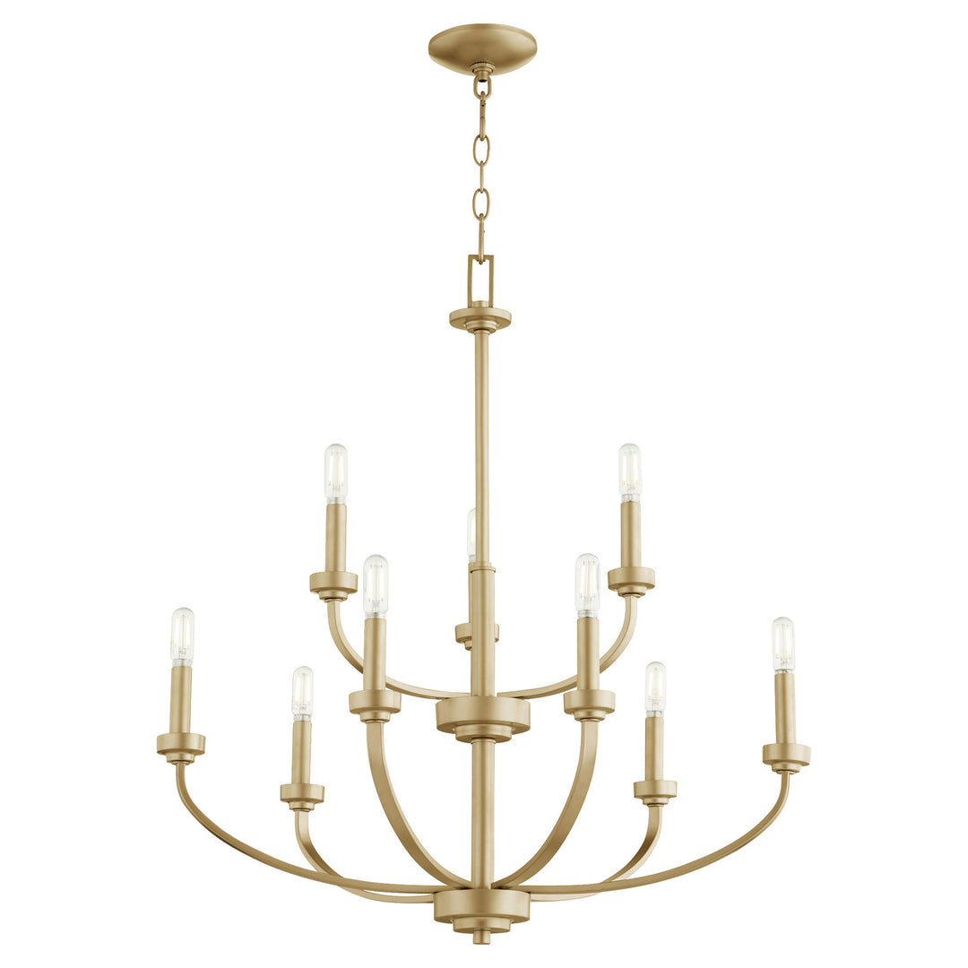 Quorum Reyes 6160-9-80 Chandelier Light - Aged Brass