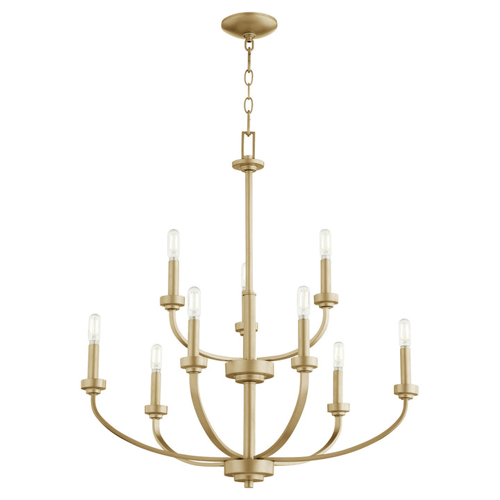 Quorum Reyes 6160-9-80 Chandelier Light - Aged Brass