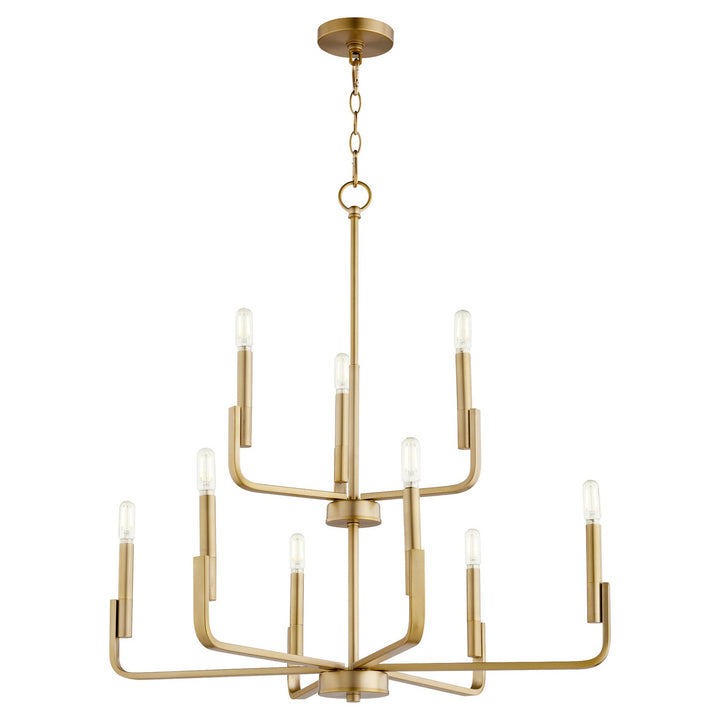 Quorum Tempo 6210-9-80 Chandelier Light - Aged Brass