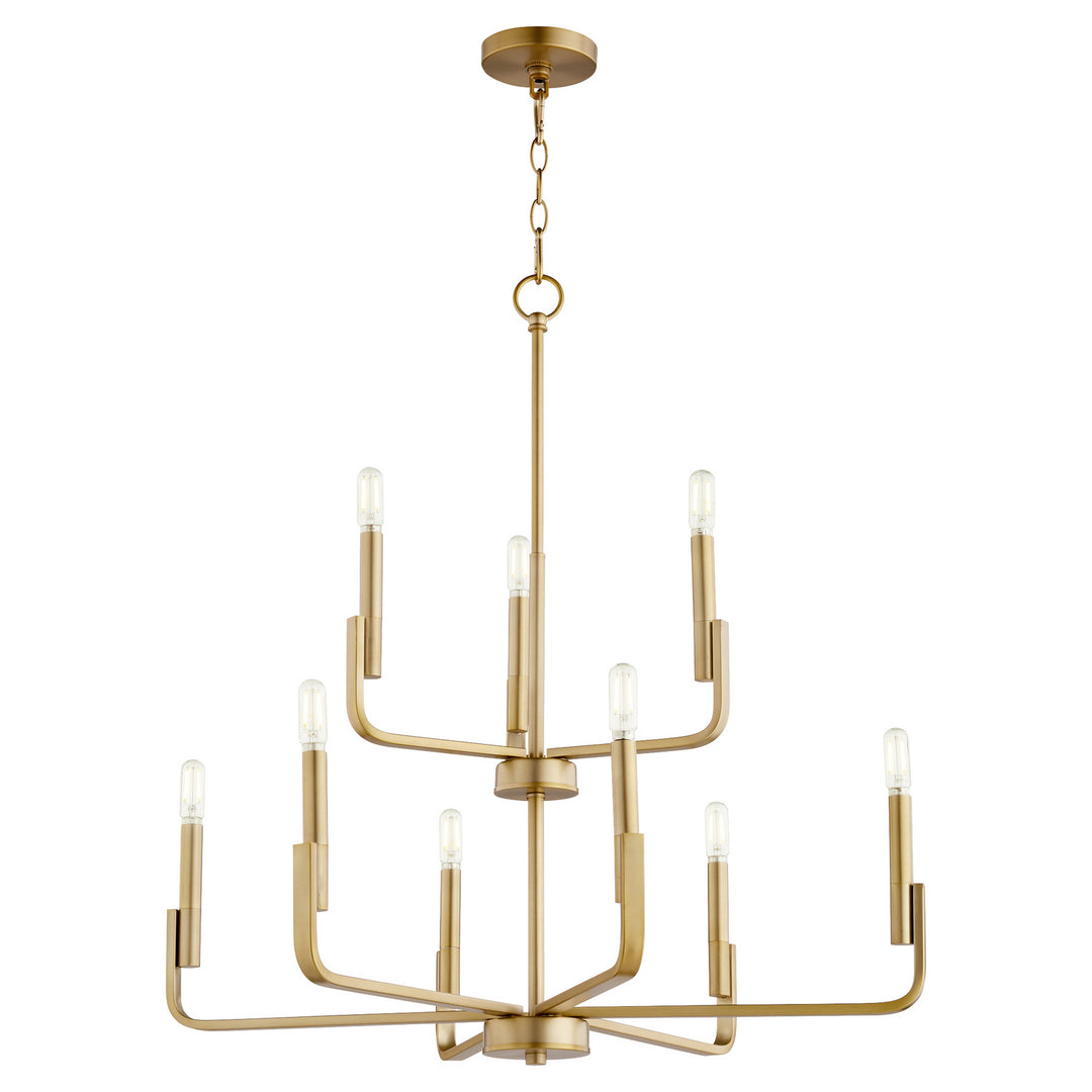 Quorum Tempo 6210-9-80 Chandelier Light - Aged Brass