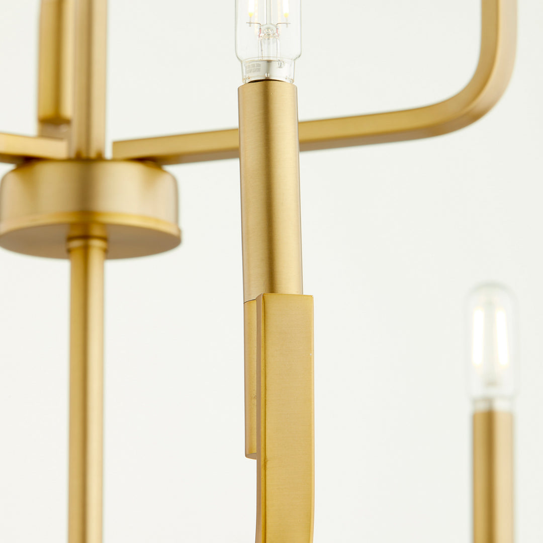 Quorum Tempo 6210-9-80 Chandelier Light - Aged Brass
