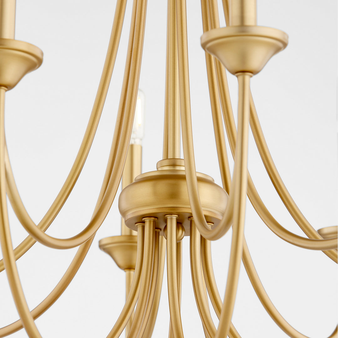 Quorum Brooks 6250-8-80 Chandelier Light - Aged Brass