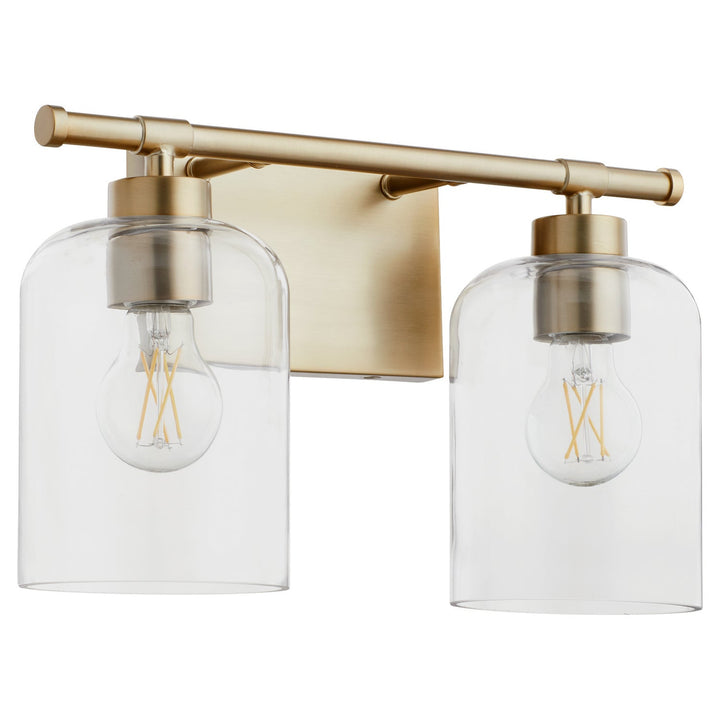 Quorum Tribute 5374-2-80 Bath Vanity Light 15 in. wide - Aged Brass