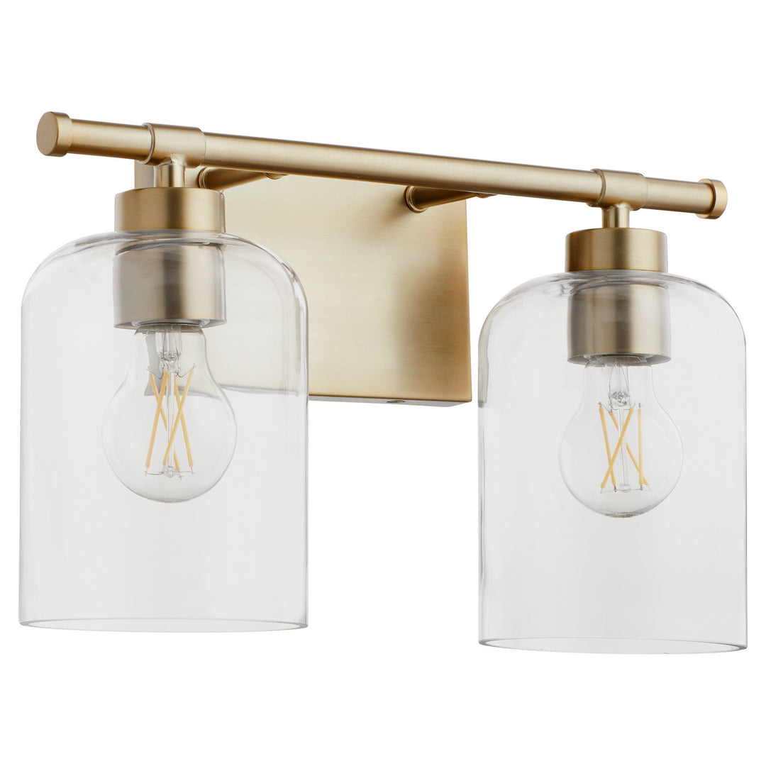 Quorum Tribute 5374-2-80 Bath Vanity Light 15 in. wide - Aged Brass