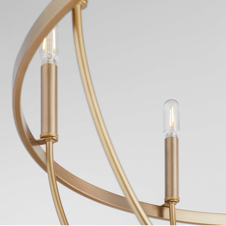 Quorum Tribute 6374-8-80 Chandelier Light - Aged Brass