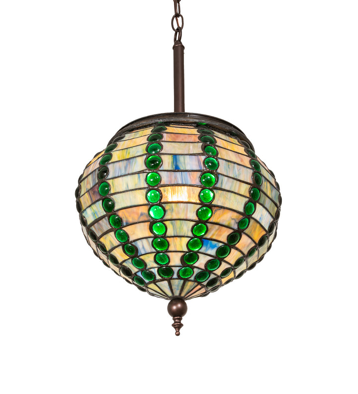 Meyda Tiffany Jeweled Beehive 254233 Pendant Light - Mahogany Bronze