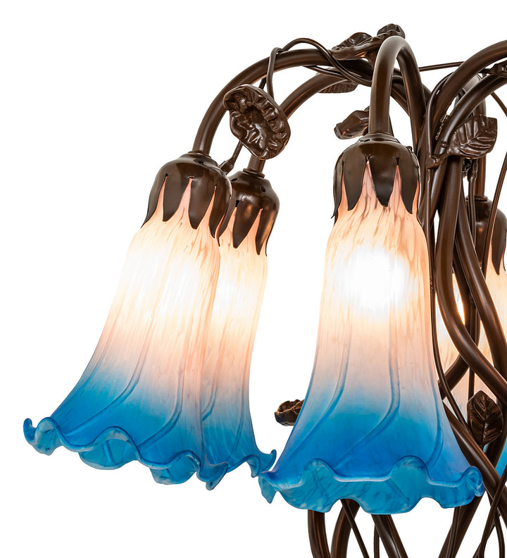 Meyda Tiffany Lighting 255811 Pink/Blue Six Light Table Lamp Lamp Bronze / Dark