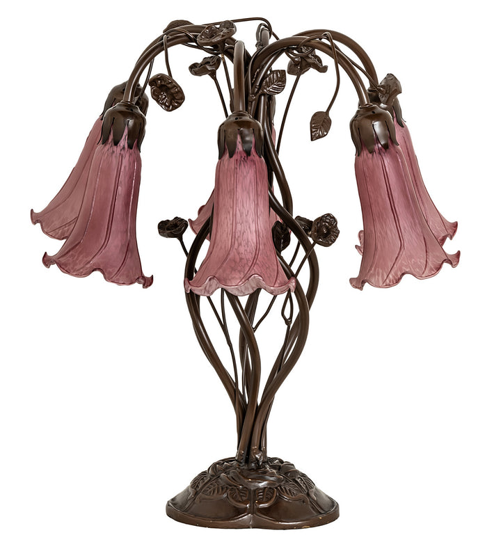 Meyda Tiffany Lighting 255812 Lavender Six Light Table Lamp Lamp Bronze / Dark