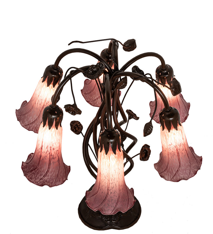 Meyda Tiffany Lighting 255812 Lavender Six Light Table Lamp Lamp Bronze / Dark
