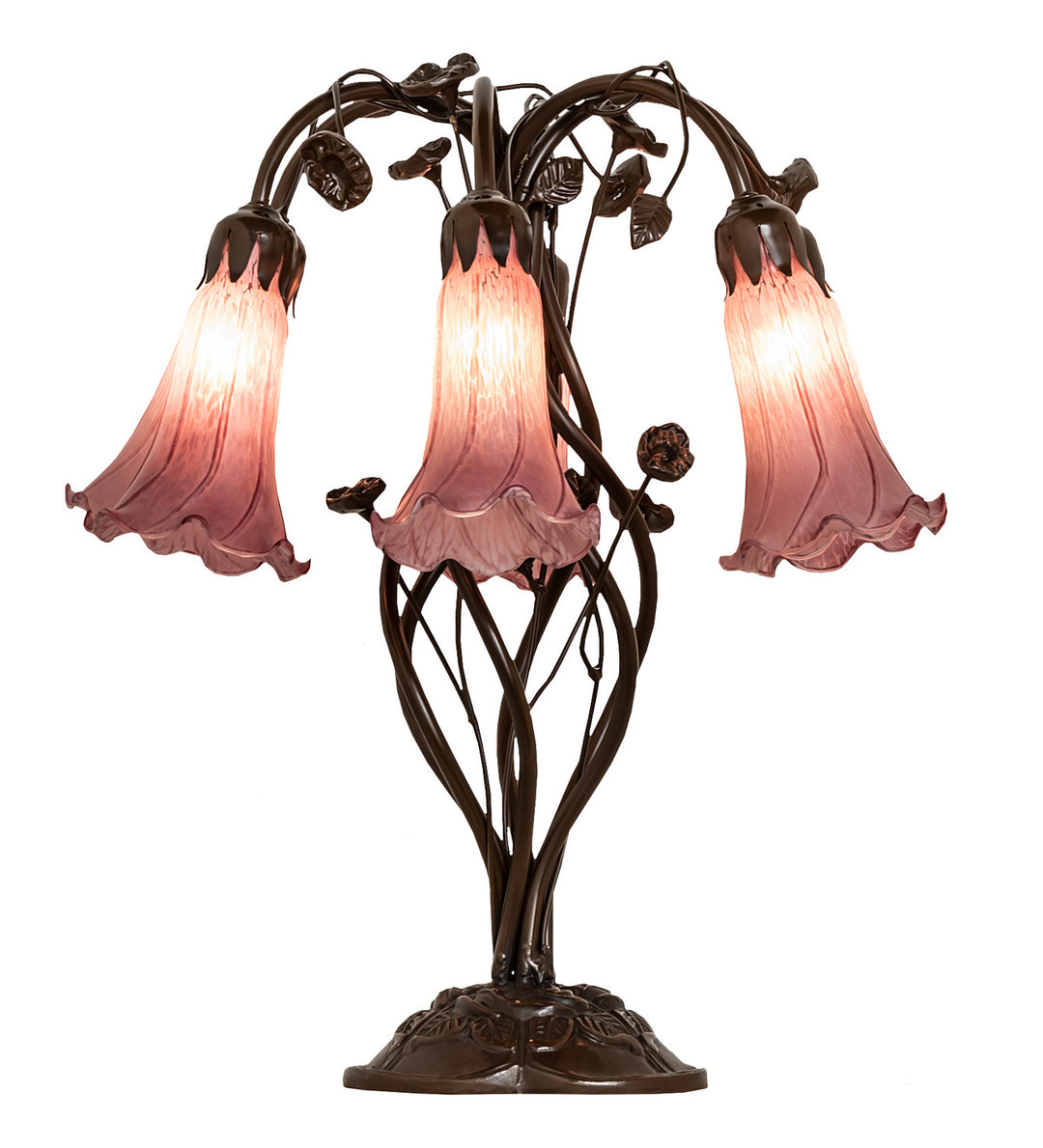 Meyda Tiffany Lighting 255812 Lavender Six Light Table Lamp Lamp Bronze / Dark