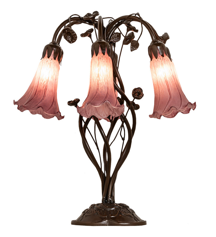 Meyda Tiffany Lighting 255812 Lavender Six Light Table Lamp Lamp Bronze / Dark