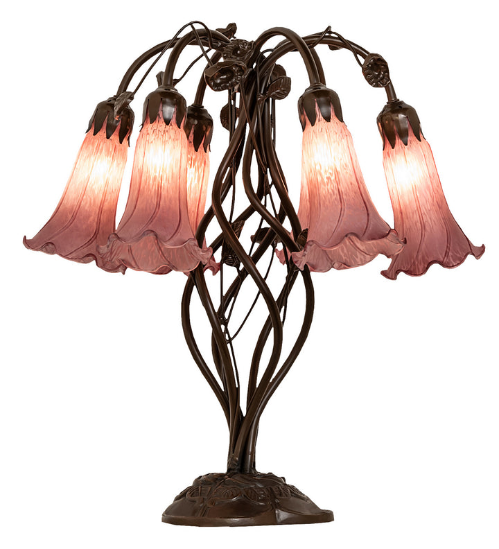Meyda Tiffany Lighting 255812 Lavender Six Light Table Lamp Lamp Bronze / Dark