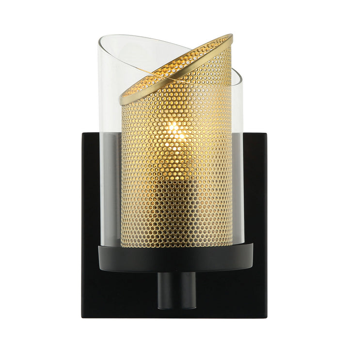 Varaluz So Inclined 246B01BLGO Wall Sconce Light - Black/Gold