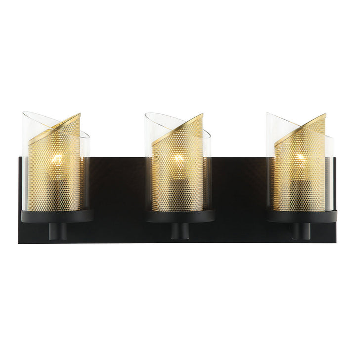 Varaluz So Inclined 246B03BLGO Bath Vanity Light 18 in. wide - Black/Gold