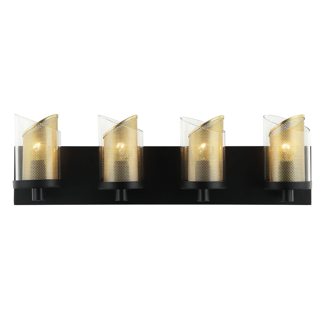 Varaluz So Inclined 246B04BLGO Bath Vanity Light 24 in. wide - Black/Gold