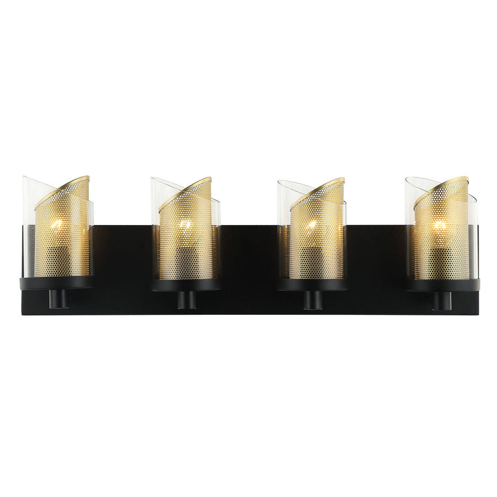 Varaluz So Inclined 246B04BLGO Bath Vanity Light 24 in. wide - Black/Gold