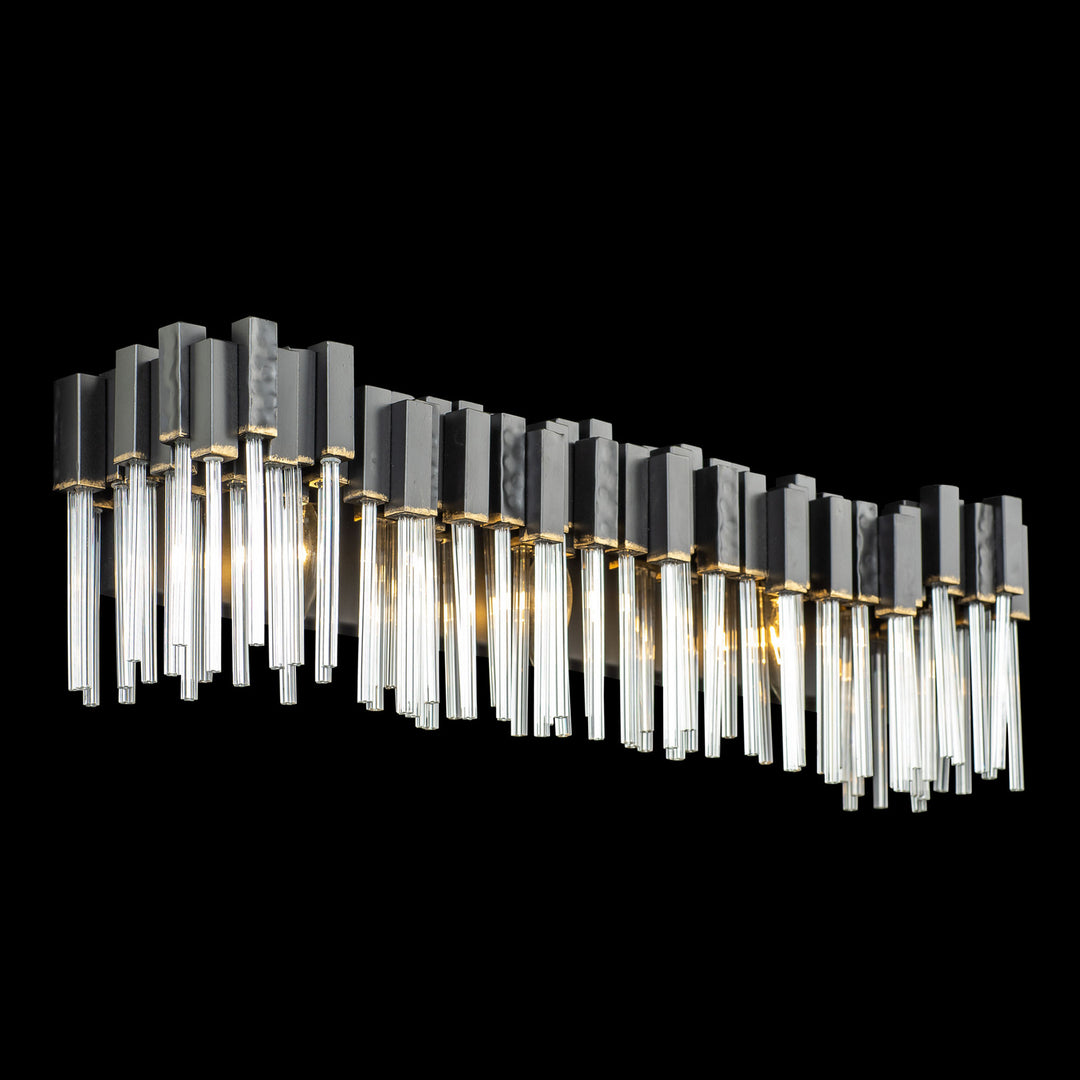 Varaluz Matrix 309B03MBFG Bath Vanity Light 28 in. wide - Matte Black/French Gold